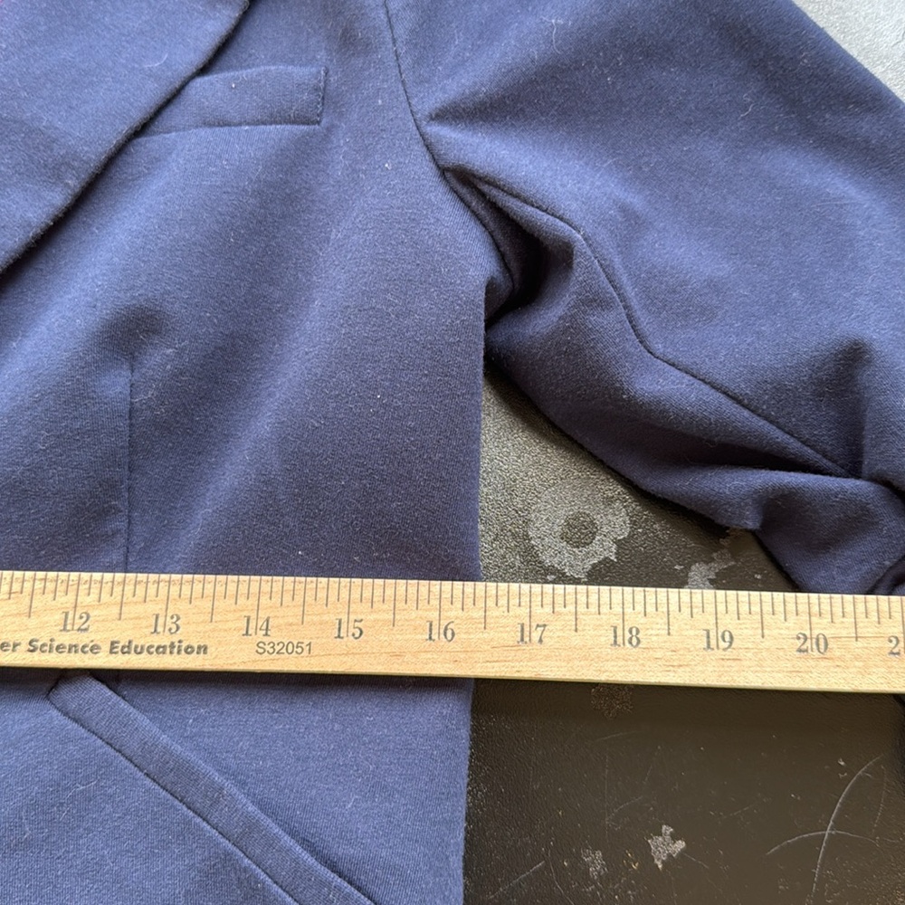 MODCLOTH fine and sandy NAVY ONE BUTTON‎ soft BLAZER JACKET large - Picture 13 of 14